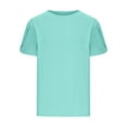 thumbnail image 5 of Taqqpue Girls Ruffle Short Sleeve T Shirts Crew Neck Casual Shirts Flowy Solid Color Loose Fit Blouse Cute Fashion Tees Tops 5-15 Years, 5 of 7