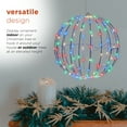 thumbnail image 6 of Alpine Corporation 16"x 17" Foldable Hanging Sphere Holiday Ornament with LED Lights, Multicolor, 6 of 12