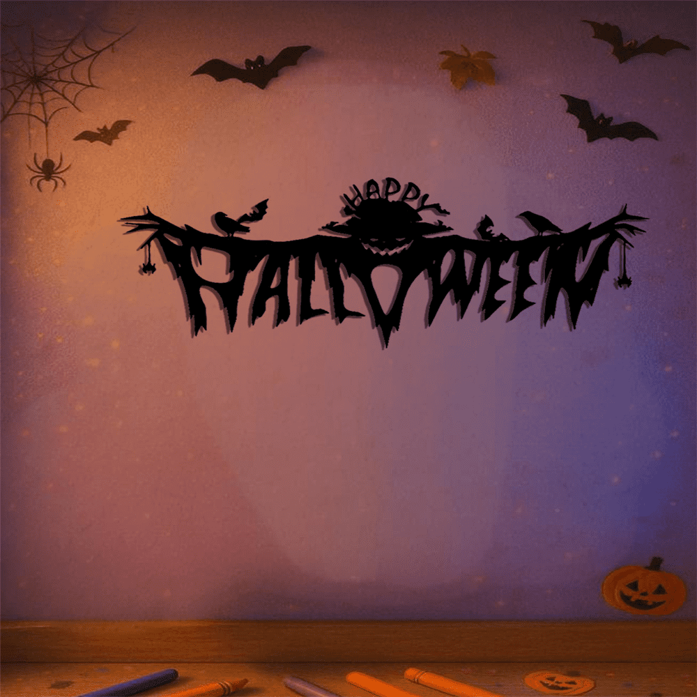 Gothic Halloween Metal Wall Art Decor for Living Room Bedroom Spooky Indoor Gothic Accents Horror Theme Party