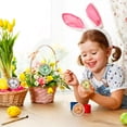 thumbnail image 6 of SLYNSHome 4Pcs Easter Decor Artificial Birds Nest with Eggs Multicolor Decorative Rattan Birds Nest Rggs Ornaments DIY Crafts, 6 of 9