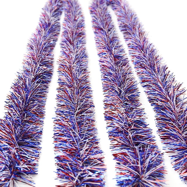 Celebre fiestas nacionales, cumpleaños y eventos con esta guirnalda decorativa de papel de aluminio patriótico multicapa de 12 m para el 4 de julio