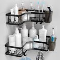 thumbnail image 3 of XBTCLXEBCO Estante de ducha 2 Pack Estante de ducha adhesivo con ganchos Organizador de ducha de acero inoxidable 304 para baño, 3 of 5