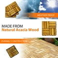 thumbnail image 6 of Segmart Deck Tiles, 12"x12" (10 Pack) Patio Pavers Solid Wood Outdoor Flooring Interlocking Patio Tiles, Checker Pattern Decking, Waterproof Balcony Flooring, Natural Color, SS2016, 6 of 11