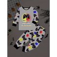 thumbnail image 1 of Boys 2-piece Trendy Pajama Sets Luminous Gamepad Pattern Long Sleeve Top & Matching, 1 of 7