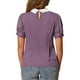 thumbnail image 3 of INSPIRAR CHIC Blusa de Mujer Vintage con Cuello Peter Pan, Manga Corta con Contraste, Talla L, Color Púrpura Taro, 3 of 6