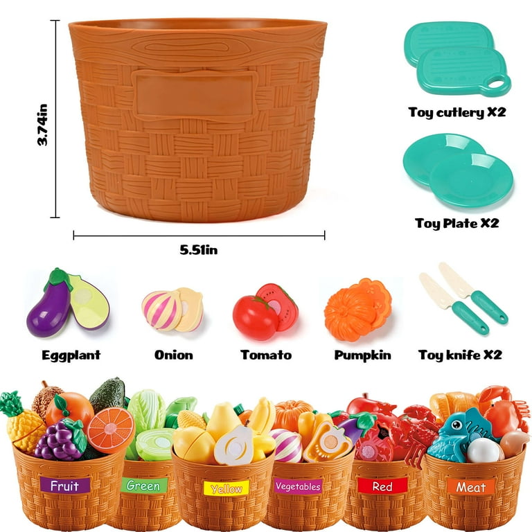 IYHN Play Food Set for Toddlers, 86-Piece Cutting Food photo 8