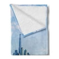 thumbnail image 2 of Sailboat Soft Flannel Fleece Throw Blanket, Manhattan Skyline New York Sunshine USA Clear Sky Tower Skyscraper Photography, Cozy Plush for Indoor and Outdoor Use, 70" x 90", Blue Grey, by Ambesonne, 2 of 5