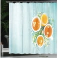 thumbnail image 3 of Ambesonne Teal Shower Curtain, Chamomile and Honey Tea Print, 69"Wx84"L, Dark Orange Soft Blue, 3 of 4