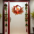 thumbnail image 6 of Tachiuwa New Year Wreath 2024 Wreath Front Door Simulation Red Berries Home Decor Pendant Artificial Wreath for Garden Spring Festival C, 6 of 10