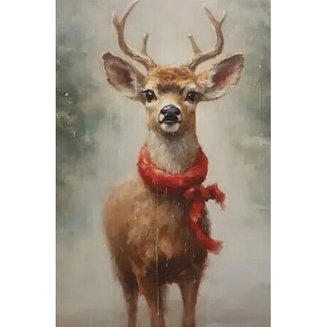 Lindos carteles e impresiones de animales de Navidad con sombrero de Papá Noel, perro, gato, zorro, conejo, decoración de Festival de invierno, arte de lienzo, pintura de pared de Navidad