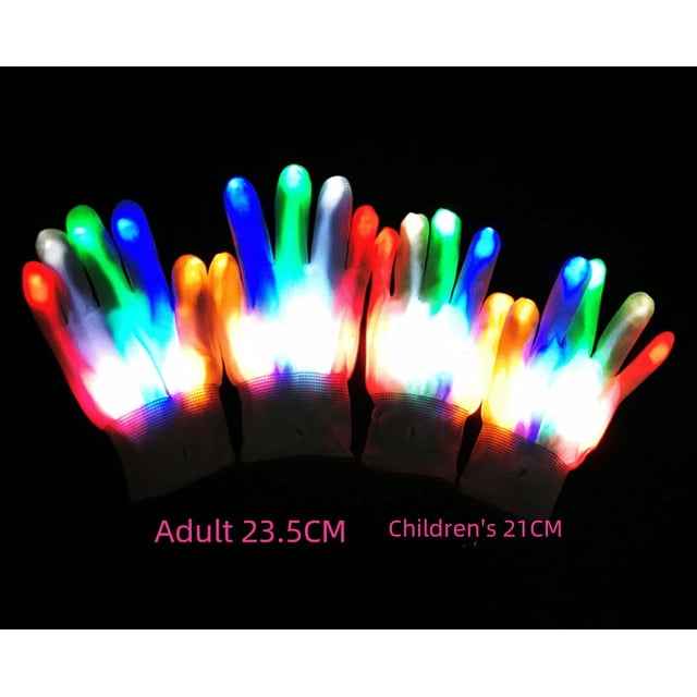 Guantes luminosos LED para niños, guantes cálidos luminosos para Navidad y Halloween