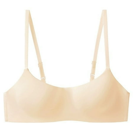 DuoJiaJ New Type Of Seamless Underwear For Women Half Cup Thin Sagging Push Up Bra Small Glossy Wire Top Up Tube Top Seamless Bras