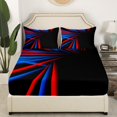 thumbnail image 2 of Erosebridal Teens Fashion Striped Fitted Sheet Set Full, Geometry Abstract Bedding Full Size, Modern Room Decor（No Top Sheet）, 2 of 6