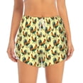 thumbnail image 2 of Balery Roosters In Farm Pantalones cortos deportivos para mujer con forro y dos bolsillos, elásticos, para entrenamiento, gimnasio, yoga-X-Large, 2 of 7