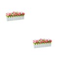 thumbnail image 1 of Bearachild Plantas de simulación de flores artificiales Valla Maceta Contenedor falso Maceta para de oficina Arreglo de boda Rosa Rosa 30 centimetros 2Conjunto, 1 of 6