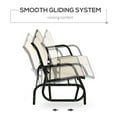 thumbnail image 4 of Outsunny 2-Person Outdoor Glider Bench, Patio Double Swing Rocking Chair Loveseat w/Powder Coated Steel Frame for Backyard Garden Porch, Beige, 4 of 10