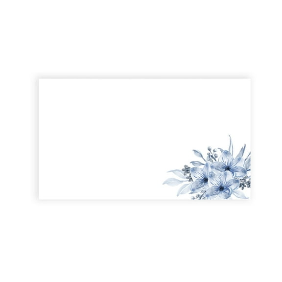 Koyal Wholesale Dusty Blue Florals Place Cards for Wedding Party Tables, Seating Name Place Cards for Holders, 60 Pack