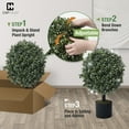 thumbnail image 6 of CAPHAUS Artificial Boxwood Topiary Ball Tree Set of 2, Artificial UV Resistant Bushes, Faux Potted Tree, Plant in Pot w/ Dried Moss, Fake Shrubs for Indoor, Front Porch, Outdoor, w/ Orange Flower, 6 of 9