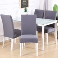 thumbnail image 2 of Stretch Dining Chair Covers, Jacquard Rhombus Dining Chair Slipcover, Removable Washable Furniture Solid Color Chair Protect Cover for Kitchen Hotel Table Banquet (4 Per Set, Gray), 2 of 6