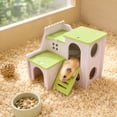 thumbnail image 6 of Wooden Hamster Hideout House, Duplex Villa Design Labyrinth for Small Animals, Multi-Level Cage Decor for Gerbils & Mice, Natural Sleeping Hut, Valentines Day Gift, 1Pack A, 6 of 7
