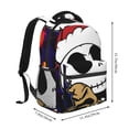 thumbnail image 2 of Goofa The Nightmare Before Christmas Pattern Casual Backpack for School & Travel – Lightweight Ergonomic Backpack with Laptop Compartment, Multiple Pockets-One Size, 2 of 5