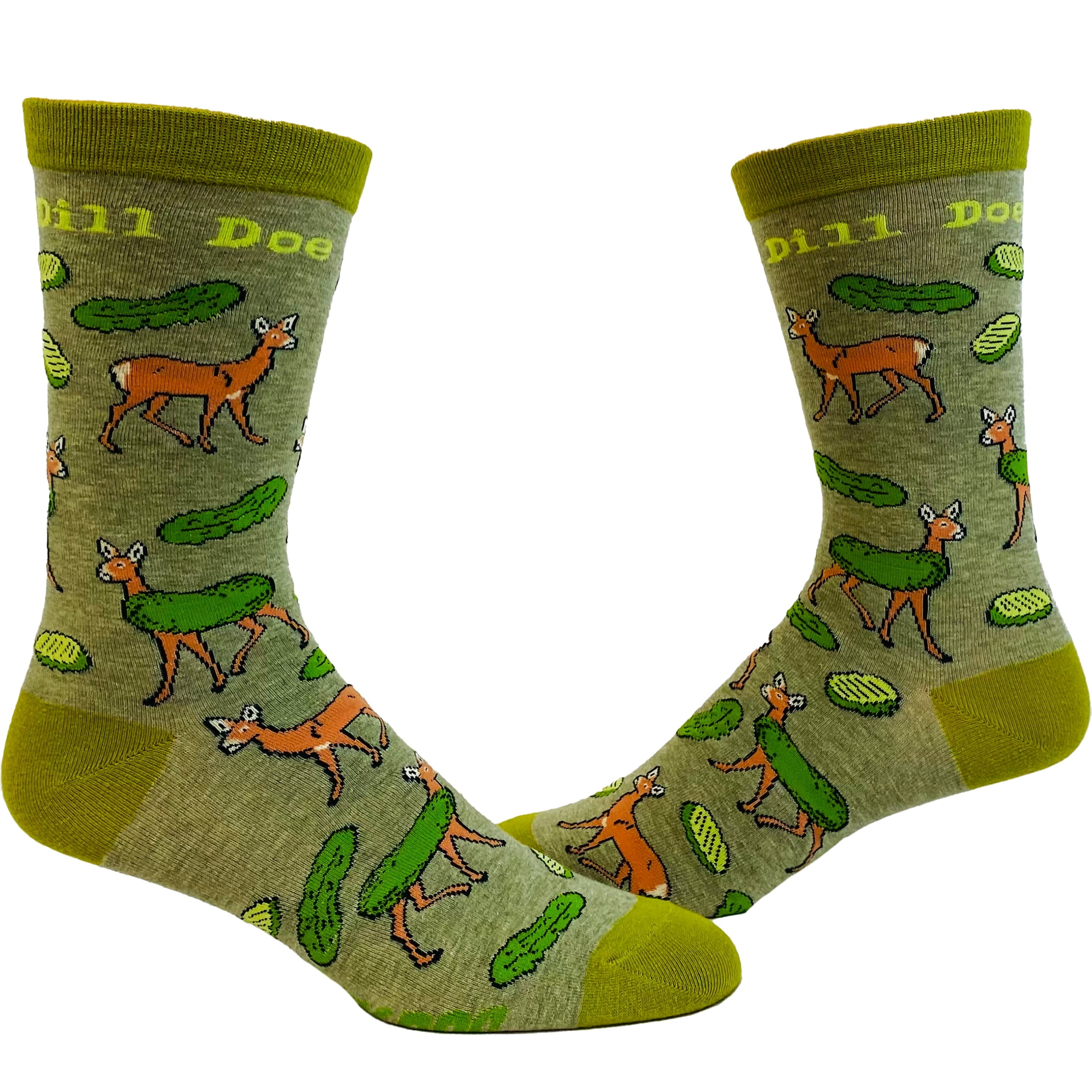 Men's Dill Doe Socks Funny Deer Hunting Sexual Innuendo Pickle Novelty