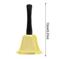 thumbnail image 3 of XUYAN 5PCS Gold Steel Call Bell Ringbell with Plastic Handle for Signaling Assistance Loud Call Jingle Bells Alarm Christmas Toy School Classroom Bar Event Decoration, 3 of 6