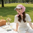 thumbnail image 3 of Byfri Integrated Scarf Baseball Cap Sun Protection Visor Hat for Women Summer Beach Wear One Size, 3 of 7