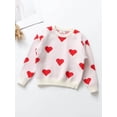 thumbnail image 2 of Suealasg Valentine’s Day Kids Girl Sweaters Long Sleeve Heart Print Knit Pullovers Sweaters 18M 2T 3T 4T 5T 6T Toddler Girl Spring Fall Valentine’s Day Clothes, 2 of 7