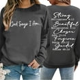 thumbnail image 5 of Christian Sweatshirts for Women 2025 God Says I Am Bible Verse Sweatshirt Long Sleeve Crewneck Pullover Tops, 5 of 8