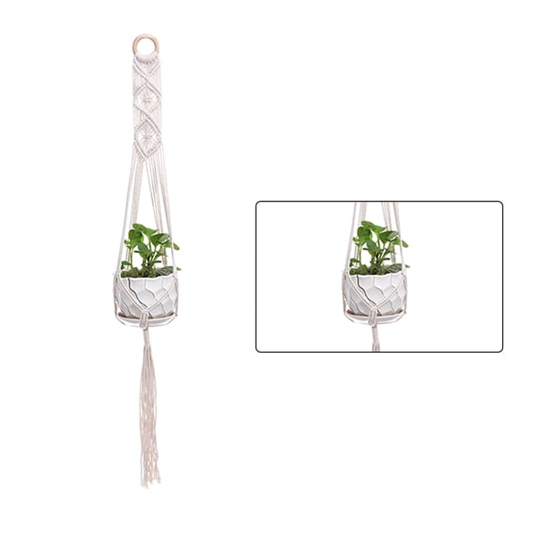 Yuarrent Cestas colgantes 100 hechas a mano, soporte para plantas, macramé, colgador de plantas, maceta para colgar en la pared interior, soporte para Jardín y Patio No.13 Yuarrent HA001777-13
