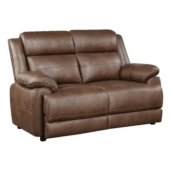 Ellington Upholstered Padded Arm Loveseat Dark Brown
