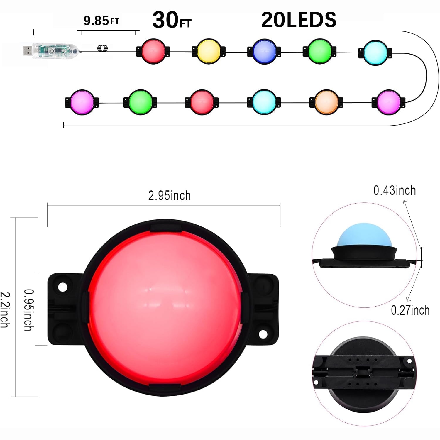 Permanent Outdoor Lights Waterproof, 30FT 20LEDs Eaves Lights APP&Remote Control, Color Changing Outdoor Lights with DIY Modes for Party Holiday Christmas,Valentines, Work with Alexa, Google Assista