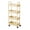 Yellow#0, variant on Kitchen Storage Cart 4 Tier Rolling Utility Cart with Armrests Plastic Multi Purpose Organizer Cart for Kitchen Bathroom Living Room Slim Narrow Shelf St with Wheels for Snacks Books Toys Pink
