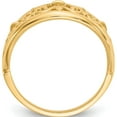 thumbnail image 3 of 14K Yellow Gold Fleur-De-Lis Tapered Ring (Size 7) Made In Peru k4606, 3 of 6