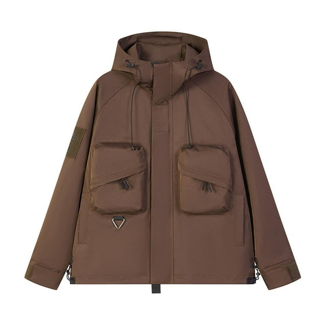 Birdeem Manteau à Capuchon Tactique pour Femme, Coupe-Vent Hydrofuge avec Multiples Poches, Manteau d'Extérieur à Manches Longues pour la Randonnée et le Mode Urbaine Décontracté