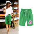 thumbnail image 4 of Birdeem Top and Shorts Sets for Women Womens Elastic Waist Printing Drawstring Shorts, 4 of 12