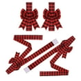 thumbnail image 2 of KOYPTL 4pcs-Christmas Velvet Bows and Ribbon for Cabinet Door,Plaid Bows Ribbons for Christmas Thanksgiving Fireplace Festive Party Gift Wrapping Supplies & Furniture Windows Chair Kitchen Decoration, 2 of 8