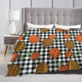 thumbnail image 4 of Thanksgiving Fall Pumpkin Throw Blanket, Cute Autumn Leaf Blanket for Adults, Soft Comfortable Pumpkins Fleece Carpet Blanket for Sofa Bed Couch, 4 of 6