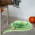 thumbnail image 3 of HOOWIFFY Scary Stuffed Snake Plush Toy for Decor in Bright Green Color Great for  Parties 14.5 Inches, 3 of 8