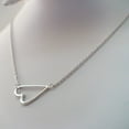 thumbnail image 3 of Sterling Silver Sideways Heart Necklace, 18" Chain, 3 of 5