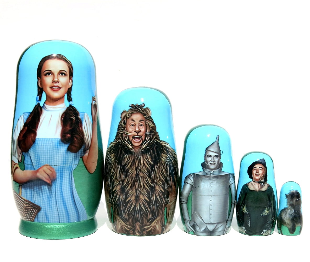 KaleaBoutique Wizard of Oz 5 Piece Nesting Doll - Traditional Original Style Collectible