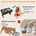 thumbnail image 4 of Soporte elevado para cuencos para perros, 2 cuencos de acero inoxidable de 1140 ml, cuencos ajustables para perros y gatos grandes, base antideslizante (negro), 4 of 5
