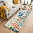 thumbnail image 3 of Coastal Sea Turtle Runner Rug 2x6 FT,Non Slip Hallway Carpet,Rustic Vintage Nautical Starfish Coral Washable Soft Floor Carpet Throw Runner Carpet Long Rug for Entryway Kitchen Bedside Sliding Door, 3 of 9