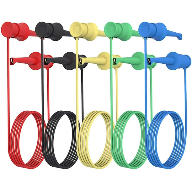 5 cables de prueba, mini pinzas de prueba, cables, ganchos de prueba IC dobles, pinzas, sonda