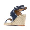 thumbnail image 4 of XYD Women Summer Open Toe Ankle Strap Eyelets Espadrilles Sandals Crossover Straps Wedge Heel Casual Dress Shoes Size 9.5 Blue, 4 of 4