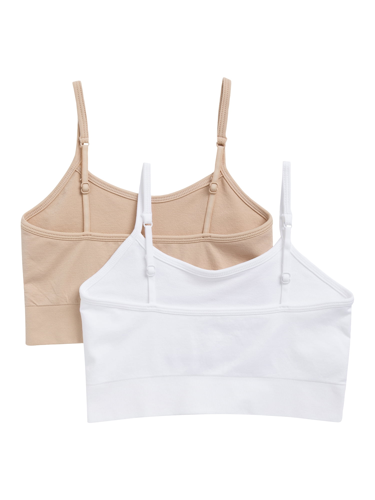 Wonder Nation Girls' Seamless Brami Recycled Bra, 2-Pack, Sizes XS-2XL
