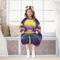 thumbnail image 7 of FORMRS Wearable Blanket Hoodie with Sleeves for Kids Cozy Flannel Sweatshirt, Neon Road, 7 of 7