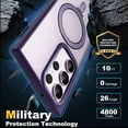 thumbnail image 5 of for Samsung Galaxy S23 Ultra Case with Magnetic Ring Stand - Translucent Matte S23 Ultra Case 6.8" Compatible with MagSafe for Men and Women, Purple, 5 of 7