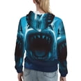 thumbnail image 7 of Fotbe Open-Mouthed Shark Pattern Womens Long Sleeve Hoodie, Pullover Hooded Sweatshirt, Kangaroo Pocket Hoodie with Eye-catching Drawstrings-X-Large, 7 of 7
